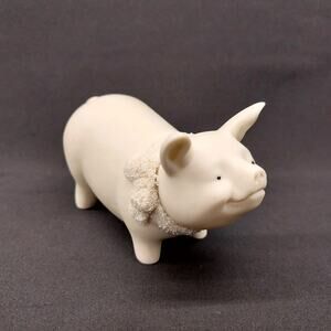 Department 56 Snowbabies Easter Pig Figurine ~ Bisque Porcelain